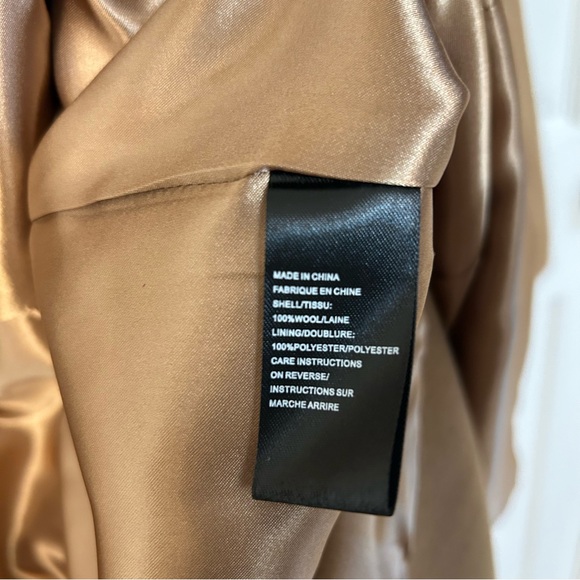 Sofia Cashmere Belted Notch Collar Wool Coat in Camel Size 4 - Picture 7 of 8